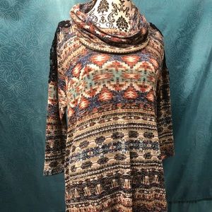 Cowl Neck with Lace sleeves Sweater